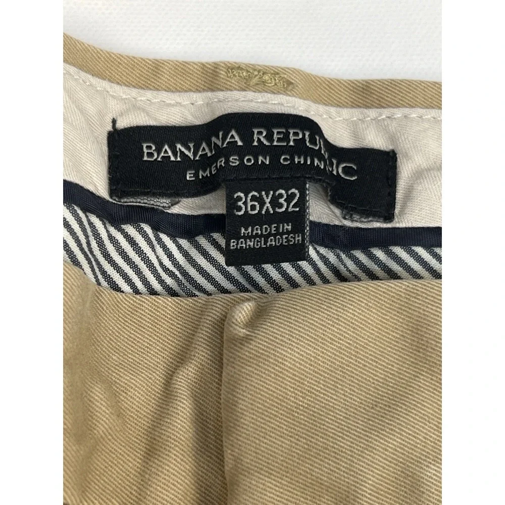Banana Republic Emerson Chino Khaki Tan Pants‎ 36x32 Men's